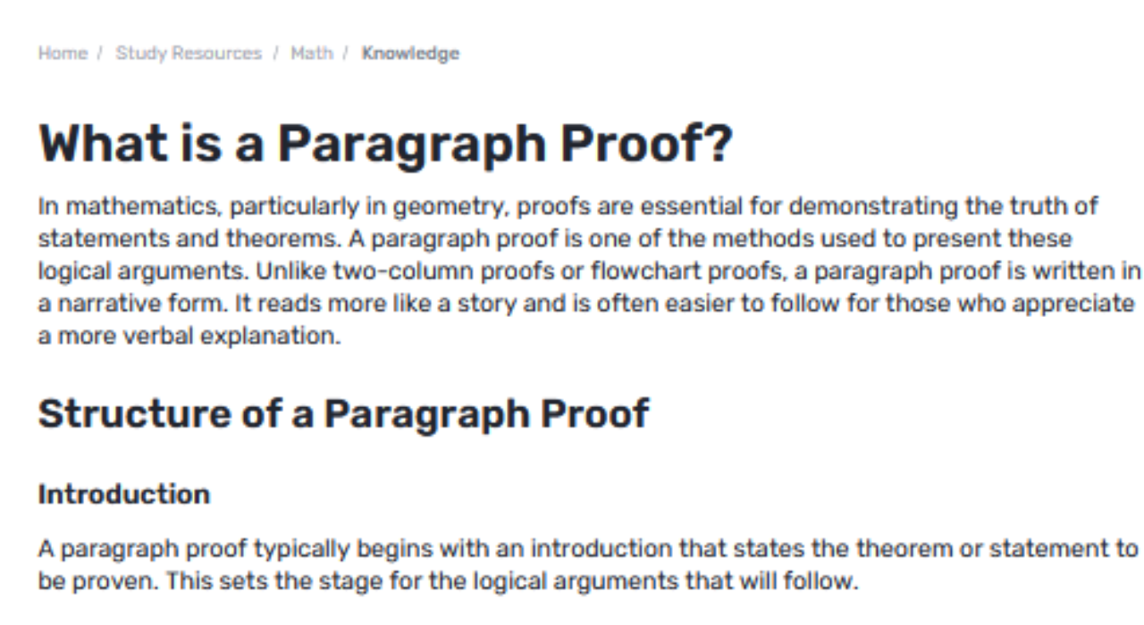 What Could Be a Section Proof In Mathematics?